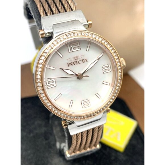 Invicta Women's Watch Bolt 29142 Quartz Mother of Pearl Dial Two Tone Steel 30mm - Picture 14 of 15